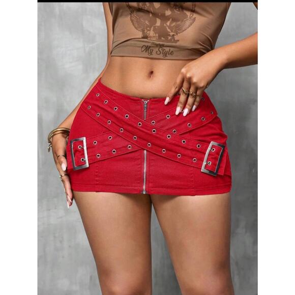 SHEIN SXY Studded Zipper Denim Pencil Skirt Size XL/12 - Picture 1 of 8